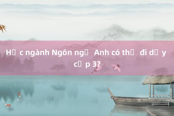 Học ngành Ngôn ngữ Anh có thể đi dạy cấp 3?