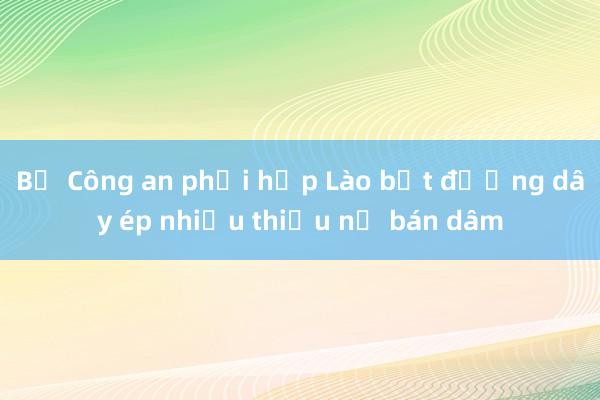 Bộ Công an phối hợp Lào bắt đường dây ép nhiều thiếu nữ bán dâm