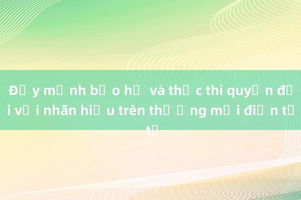 Đẩy mạnh bảo hộ và thực thi quyền đối với nhãn hiệu trên thương mại điện tử