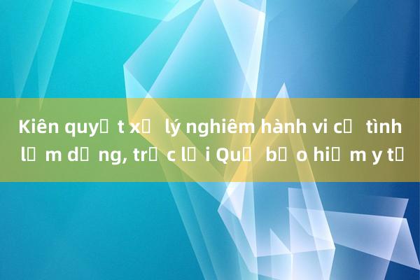 Kiên quyết xử lý nghiêm hành vi cố tình lạm dụng， trục lợi Quỹ bảo hiểm y tế