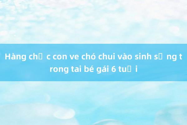 Hàng chục con ve chó chui vào sinh sống trong tai bé gái 6 tuổi